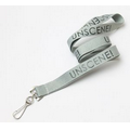Gray Silver Polyester Lanyard 3/4" (20 mm) Wide